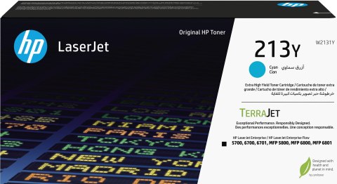 HP Oryginalnym wkładem z błękitnym tonerem o ekstrawysokiej wydajności 213Y LaserJet HP Oryginalnym wkładem z błękitnym tonerem o ekstrawysokiej wydajności 213Y LaserJet