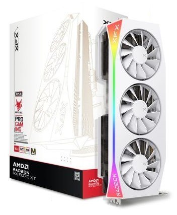 Karta graficzna XFX RX 9070XT Mercury Magnetic Air RGB Gaming 16 GB OC Biały detaliczny - 16,384 MB - GDDR6
