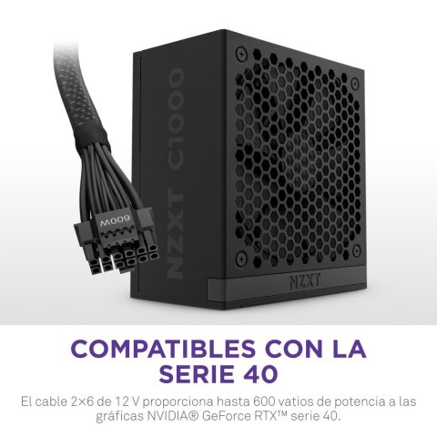 NZXT C1000 Gold ATX 3.1 moduł zasilaczy 1000 W 24-pin ATX Czarny NZXT C1000 Gold ATX 3.1 moduł zasilaczy 1000 W 24-pin ATX Czarny