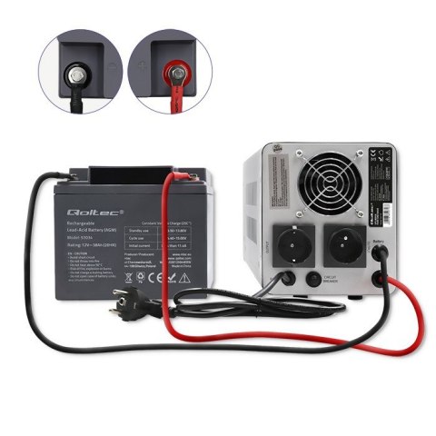 QOLTEC ZASILACZ AWARYJNY PURE SINE WAVE UPS 800VA 560W STAŁA FAZA SZARY QOLTEC ZASILACZ AWARYJNY PURE SINE WAVE UPS 800VA 560W STAŁA FAZA SZARY