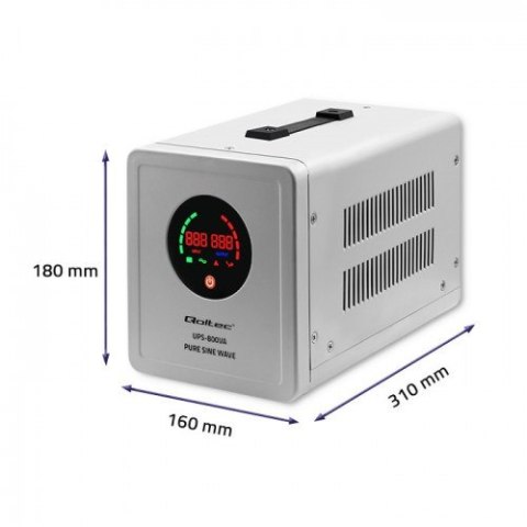 QOLTEC ZASILACZ AWARYJNY PURE SINE WAVE UPS | 800VA | 560W | SZARY QOLTEC ZASILACZ AWARYJNY PURE SINE WAVE UPS | 800VA | 560W | SZARY
