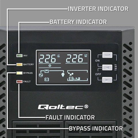 QOLTEC ZASILACZ AWARYJNY UPS 1KVA | 1000W | POWER FACTOR 1.0 | LCD | EPO | USB | ON-LINE QOLTEC ZASILACZ AWARYJNY UPS 1KVA | 1000W | POWER FACTOR 1.0 | LCD | EPO | USB | ON-LINE