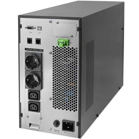 QOLTEC ZASILACZ AWARYJNY UPS 3KVA | 3000W | POWER FACTOR 1.0 | LCD | EPO | USB | ON-LINE QOLTEC ZASILACZ AWARYJNY UPS 3KVA | 3000W | POWER FACTOR 1.0 | LCD | EPO | USB | ON-LINE