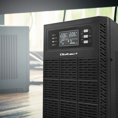QOLTEC ZASILACZ AWARYJNY UPS 3KVA | 3000W | POWER FACTOR 1.0 | LCD | EPO | USB | ON-LINE QOLTEC ZASILACZ AWARYJNY UPS 3KVA | 3000W | POWER FACTOR 1.0 | LCD | EPO | USB | ON-LINE