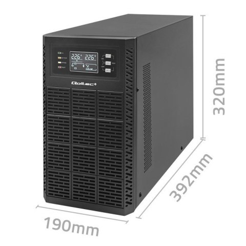 QOLTEC ZASILACZ AWARYJNY UPS 3KVA | 3000W | POWER FACTOR 1.0 | LCD | EPO | USB | ON-LINE QOLTEC ZASILACZ AWARYJNY UPS 3KVA | 3000W | POWER FACTOR 1.0 | LCD | EPO | USB | ON-LINE