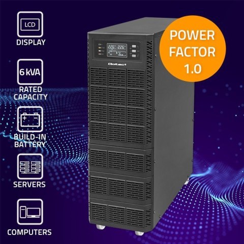 QOLTEC ZASILACZ AWARYJNY UPS 6KVA | 6000W | POWER FACTOR 1.0 | LCD | EPO | USB | ON-LINE QOLTEC ZASILACZ AWARYJNY UPS 6KVA | 6000W | POWER FACTOR 1.0 | LCD | EPO | USB | ON-LINE