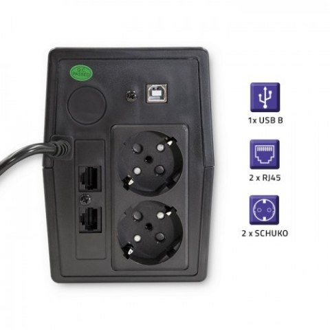 QOLTEC ZASILACZ AWARYJNY UPS 850VA | 480W | LCD | USB | RJ45 QOLTEC ZASILACZ AWARYJNY UPS 850VA | 480W | LCD | USB | RJ45