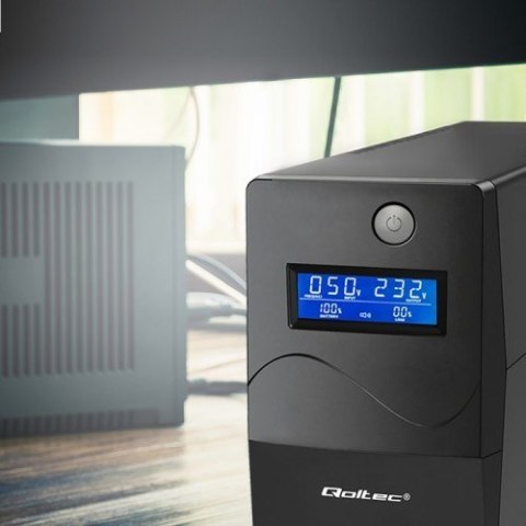 QOLTEC ZASILACZ AWARYJNY UPS 850VA | 480W | LCD | USB | RJ45 QOLTEC ZASILACZ AWARYJNY UPS 850VA | 480W | LCD | USB | RJ45
