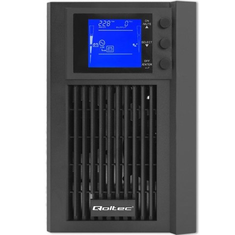 QOLTEC ZASILACZ AWARYJNY UPS ON-LINE | PURE SINE WAVE | 2KVA | 1.6KW | LCD | USB QOLTEC ZASILACZ AWARYJNY UPS ON-LINE | PURE SINE WAVE | 2KVA | 1.6KW | LCD | USB