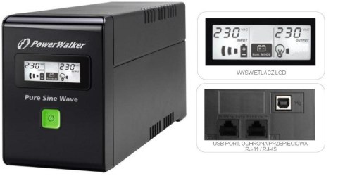 Zasilacz UPS POWER WALKER VI 600 SW FR (600VA) 0,6 kVA 360 W 2 x gniazdo sieciowe Zasilacz UPS POWER WALKER VI 600 SW FR (600VA) 0,6 kVA 360 W 2 x gniazdo sieciowe