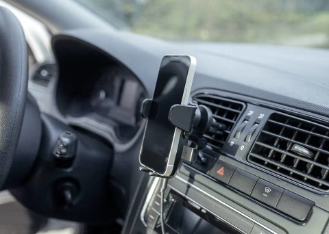 Extralink Uchwyt na telefon z ładowarką indukcyjną EPH-I1 do samochodu, automatyczny zacisk, czarny Extralink Uchwyt na telefon z ładowarką indukcyjną EPH-I1 do samochodu, automatyczny zacisk, czarny