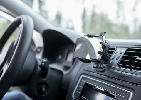 Extralink Uchwyt na telefon z ładowarką indukcyjną EPH-I1 do samochodu, automatyczny zacisk, czarny Extralink Uchwyt na telefon z ładowarką indukcyjną EPH-I1 do samochodu, automatyczny zacisk, czarny
