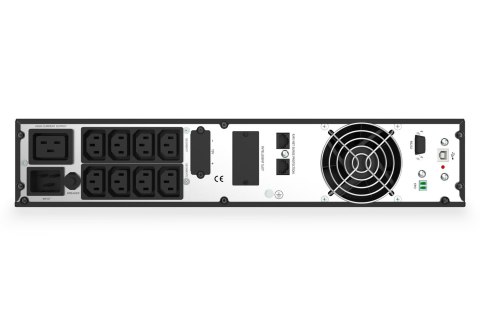 Zasilacz awaryjny UPS Online Rack 19" LCD 3kVA/3kW6x12V/9Ah 8xC13 1xC19/C20 USB RS232 RJ45 GŁ.600mm