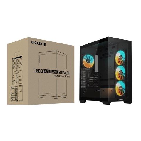 GIGABYTE C500 PANORAMIC STEALTH Midi Tower Czarny GIGABYTE C500 PANORAMIC STEALTH Midi Tower Czarny