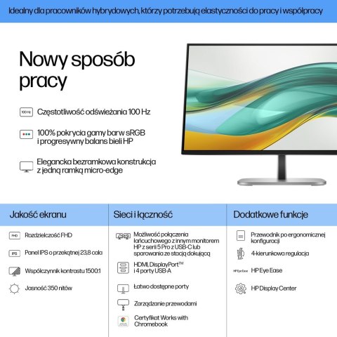 MONITOR HP LED 23,8" S5 Pro 524pf (9D9L6A5) MONITOR HP LED 23,8" S5 Pro 524pf (9D9L6A5)