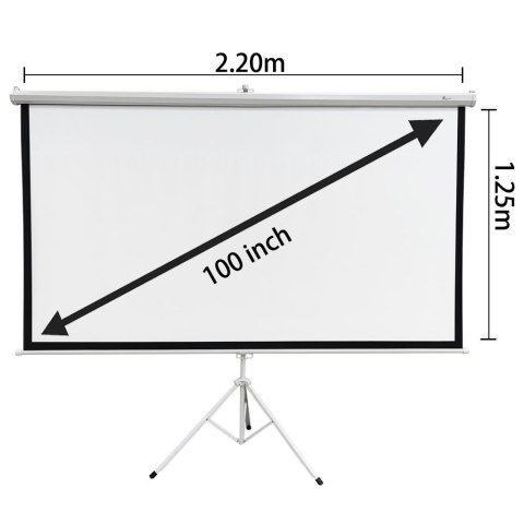 Extralink Ekran projekcyjny Projection Screen 100" 16:9, 220x125cm, PVC, pół-automatyczne zwijanie Extralink Ekran projekcyjny Projection Screen 100" 16:9, 220x125cm, PVC, pół-automatyczne zwijanie