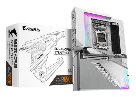 GIGABYTE B650E AORUS STEALTH ICE płyta główna AMD B650 Gniazdo AM5 ATX GIGABYTE B650E AORUS STEALTH ICE płyta główna AMD B650 Gniazdo AM5 ATX