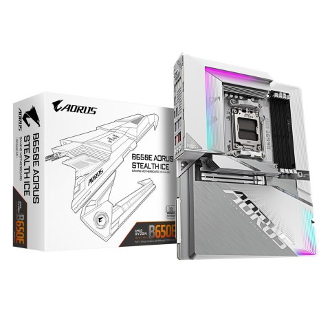 GIGABYTE B650E AORUS STEALTH ICE płyta główna AMD B650 Gniazdo AM5 ATX GIGABYTE B650E AORUS STEALTH ICE płyta główna AMD B650 Gniazdo AM5 ATX