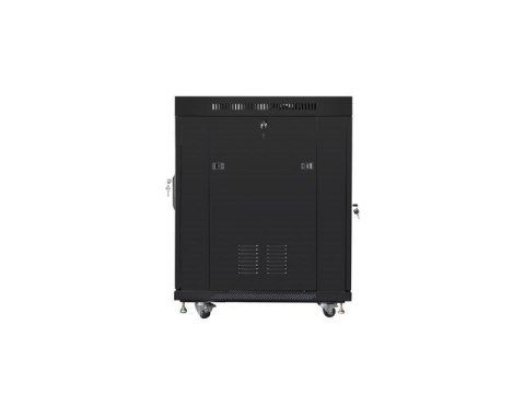 LANBERG SZAFA STOJĄCA RACK 19" 15U 600X800 DRZWI SZKLANE LCD CZARNA FF01-6815-12BL (FLAT PACK)