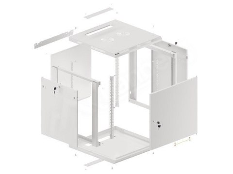 LANBERG SZAFA WISZĄCA RACK 19" 12U 600X600 DRZWI METALOWE SZARA (FLAT PACK) WF01-6612-00S LANBERG SZAFA WISZĄCA RACK 19" 12U 600X600 DRZWI METALOWE SZARA (FLAT PACK) WF01-6612-00S