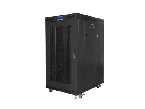 SZAFA INSTALACYJNA RACK STOJĄCA 19" 22U 800X1000 CZARNA DRZWI PERFOROWANE LCD LANBERG (FLAT PACK) V2 SZAFA INSTALACYJNA RACK STOJĄCA 19" 22U 800X1000 CZARNA DRZWI PERFOROWANE LCD LANBERG (FLAT PACK) V2