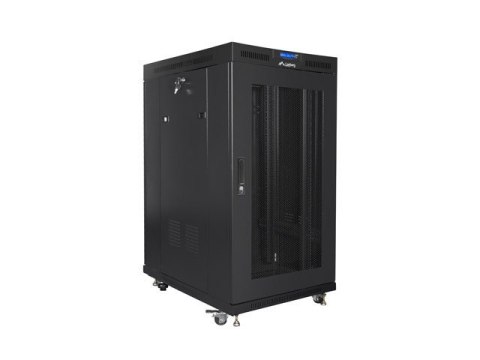 SZAFA INSTALACYJNA RACK STOJĄCA 19" 22U 800X1000 CZARNA DRZWI PERFOROWANE LCD LANBERG (FLAT PACK) V2 SZAFA INSTALACYJNA RACK STOJĄCA 19" 22U 800X1000 CZARNA DRZWI PERFOROWANE LCD LANBERG (FLAT PACK) V2