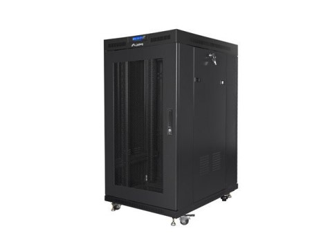 SZAFA INSTALACYJNA RACK STOJĄCA 19" 22U 800X1000 CZARNA DRZWI PERFOROWANE LCD LANBERG (FLAT PACK) V2 SZAFA INSTALACYJNA RACK STOJĄCA 19" 22U 800X1000 CZARNA DRZWI PERFOROWANE LCD LANBERG (FLAT PACK) V2