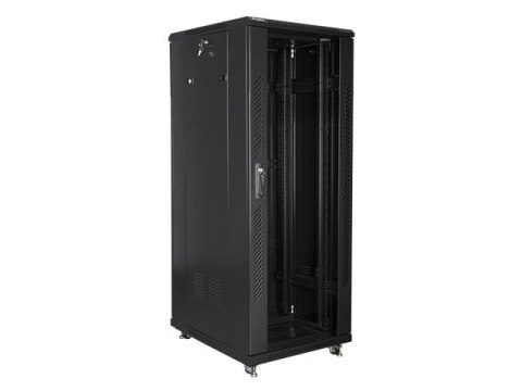 Szafa jednosekcyjna, zamykana na zamek Lanberg FF01-6832-12B (32U; 19'' / 600mm / 800 mm; stojąca; Pełne, Szklane; 800 kg; kolor Szafa jednosekcyjna, zamykana na zamek Lanberg FF01-6832-12B (32U; 19'' / 600mm / 800 mm; stojąca; Pełne, Szklane; 800 kg; kolor