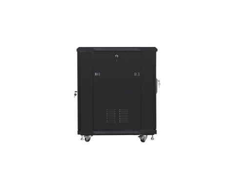 Szafa rack Lanberg FF01-6815-12B (15U; 19''; 848mm / 600mm / 800 mm; stojąca; Szklane; 800 kg; kolor czarny)
