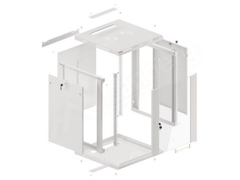 Szafa rack Lanberg WF01-6615-10S (15U; 769mm / 600mm / 600 mm; wisząca; Szklane; 19''; kolor szary) Szafa rack Lanberg WF01-6615-10S (15U; 769mm / 600mm / 600 mm; wisząca; Szklane; 19''; kolor szary)