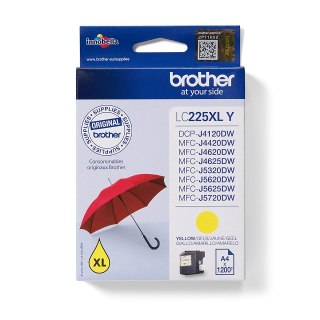 Brother LC-225XLY nabój z tuszem 1 szt. Oryginalny Wysoka (XL) wydajność Żółty