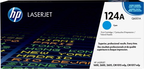 HP 124A oryginalny wkład z błękitnym tonerem LaserJet HP 124A oryginalny wkład z błękitnym tonerem LaserJet