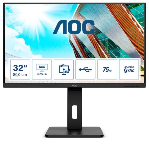 AOC P2 U32P2 monitor komputerowy 80 cm (31.5") 3840 x 2160 px 4K Ultra HD LED Czarny AOC P2 U32P2 monitor komputerowy 80 cm (31.5") 3840 x 2160 px 4K Ultra HD LED Czarny
