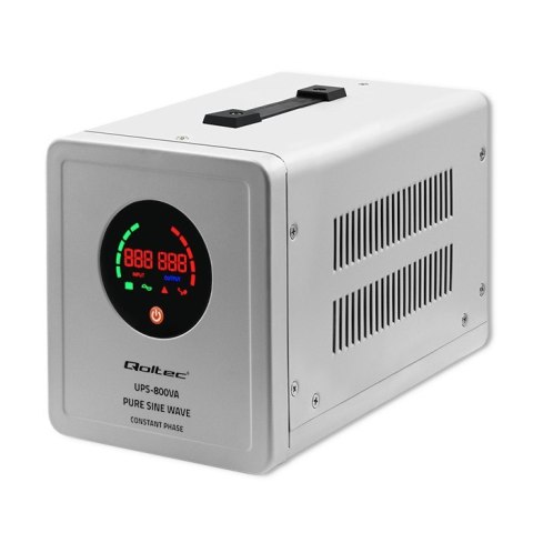 QOLTEC ZASILACZ AWARYJNY PURE SINE WAVE UPS 800VA 560W STAŁA FAZA SZARY QOLTEC ZASILACZ AWARYJNY PURE SINE WAVE UPS 800VA 560W STAŁA FAZA SZARY