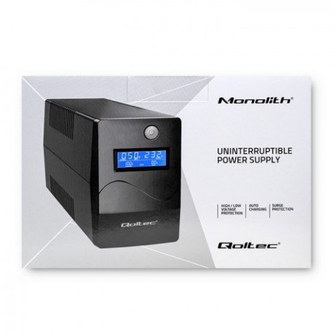 QOLTEC ZASILACZ AWARYJNY UPS 850VA | 480W | LCD | USB | RJ45 QOLTEC ZASILACZ AWARYJNY UPS 850VA | 480W | LCD | USB | RJ45