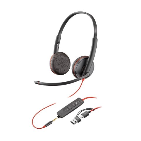 Poly Blackwire 3225 Stereo USB-C Headset +3.5mm Plug +USB-C/A Adapter (Bulk) Poly Blackwire 3225 Stereo USB-C Headset +3.5mm Plug +USB-C/A Adapter (Bulk)