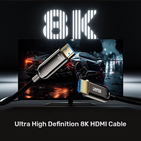 UNITEK KABEL OPTYCZNY HDMI 2.1 Active Optical Cable 8K / 4K 144Hz 10M UNITEK KABEL OPTYCZNY HDMI 2.1 Active Optical Cable 8K / 4K 144Hz 10M