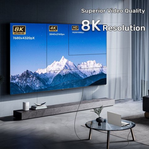 UNITEK KABEL OPTYCZNY HDMI 2.1 Active Optical Cable 8K / 4K 144Hz 10M UNITEK KABEL OPTYCZNY HDMI 2.1 Active Optical Cable 8K / 4K 144Hz 10M