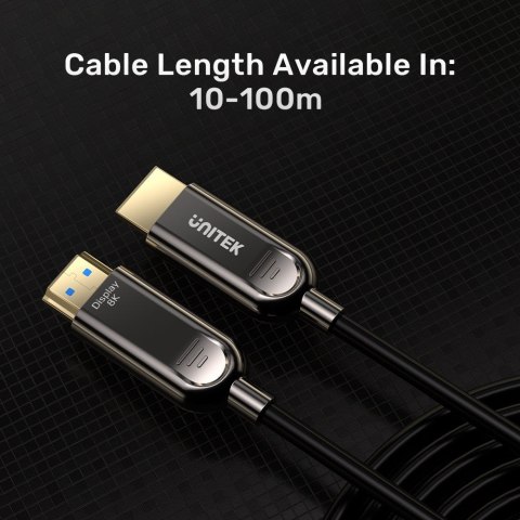 UNITEK KABEL OPTYCZNY HDMI 2.1 Active Optical Cable 8K / 4K 144Hz 10M UNITEK KABEL OPTYCZNY HDMI 2.1 Active Optical Cable 8K / 4K 144Hz 10M