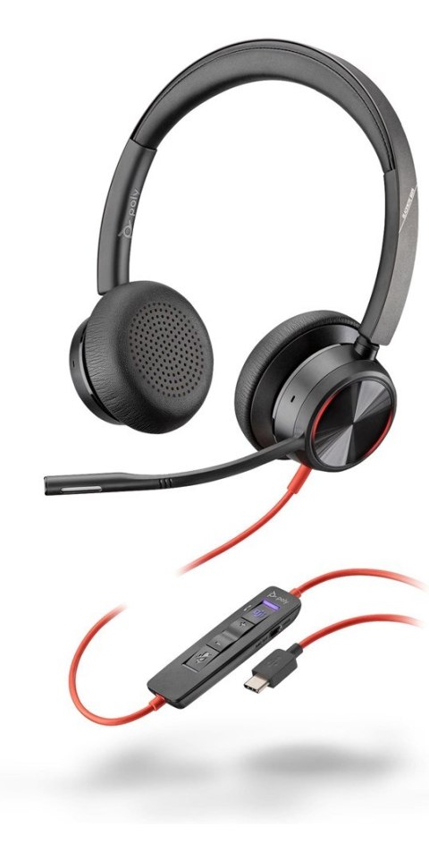 POLY Zestaw słuchawkowy Blackwire 8225 Stereo USB-C z certyfikatem Microsoft Teams + przejściówka USB-C/A POLY Zestaw słuchawkowy Blackwire 8225 Stereo USB-C z certyfikatem Microsoft Teams + przejściówka USB-C/A