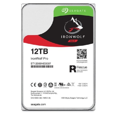 Seagate IronWolf Pro dysk twardy 12 TB 256 MB 3.5" Serial ATA III (ST12000NT001) Seagate IronWolf Pro dysk twardy 12 TB 256 MB 3.5" Serial ATA III (ST12000NT001)