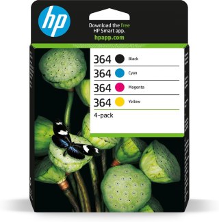 HP 364 zestaw 4 oryginalnych wkładów atramentowych: czarny/błękitny/purpurowy/żółty