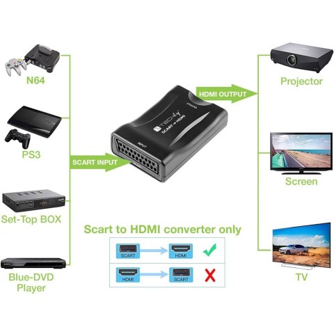 Konwerter AV Euro SCART do HDMI 720p/1080p Techly Konwerter AV Euro SCART do HDMI 720p/1080p Techly