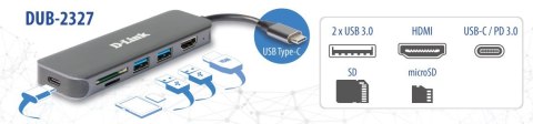 D-Link DUB-2327 stacja dokująca Przewodowa USB Type-C Szary D-Link DUB-2327 stacja dokująca Przewodowa USB Type-C Szary