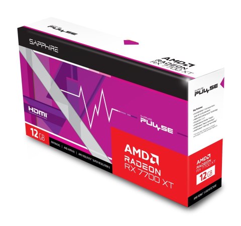 Karta graficzna SAPPHIRE Radeon RX 7700 XT PULSE GAMING OC 12GB GDDR6 DUAL Karta graficzna SAPPHIRE Radeon RX 7700 XT PULSE GAMING OC 12GB GDDR6 DUAL
