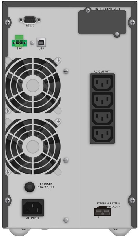 PowerWalker VFI 2000 TGB Podwójnej konwersji (online) 2 kVA 1800 W 4 x gniazdo sieciowe PowerWalker VFI 2000 TGB Podwójnej konwersji (online) 2 kVA 1800 W 4 x gniazdo sieciowe