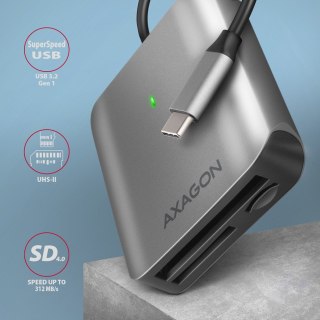 Axagon CRE-S3C czytnik kart USB 3.2 Gen 1 (3.1 Gen 1) Type-C Szary