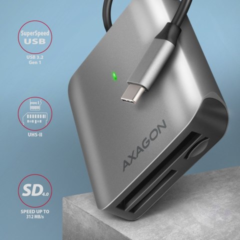 Axagon CRE-S3C czytnik kart USB 3.2 Gen 1 (3.1 Gen 1) Type-C Szary
