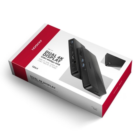 Axagon HMC-U4 stacja dokująca Przewodowa USB4 Czarny Axagon HMC-U4 stacja dokująca Przewodowa USB4 Czarny