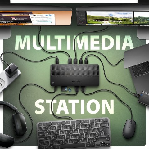 Axagon HMC-U4 stacja dokująca Przewodowa USB4 Czarny Axagon HMC-U4 stacja dokująca Przewodowa USB4 Czarny